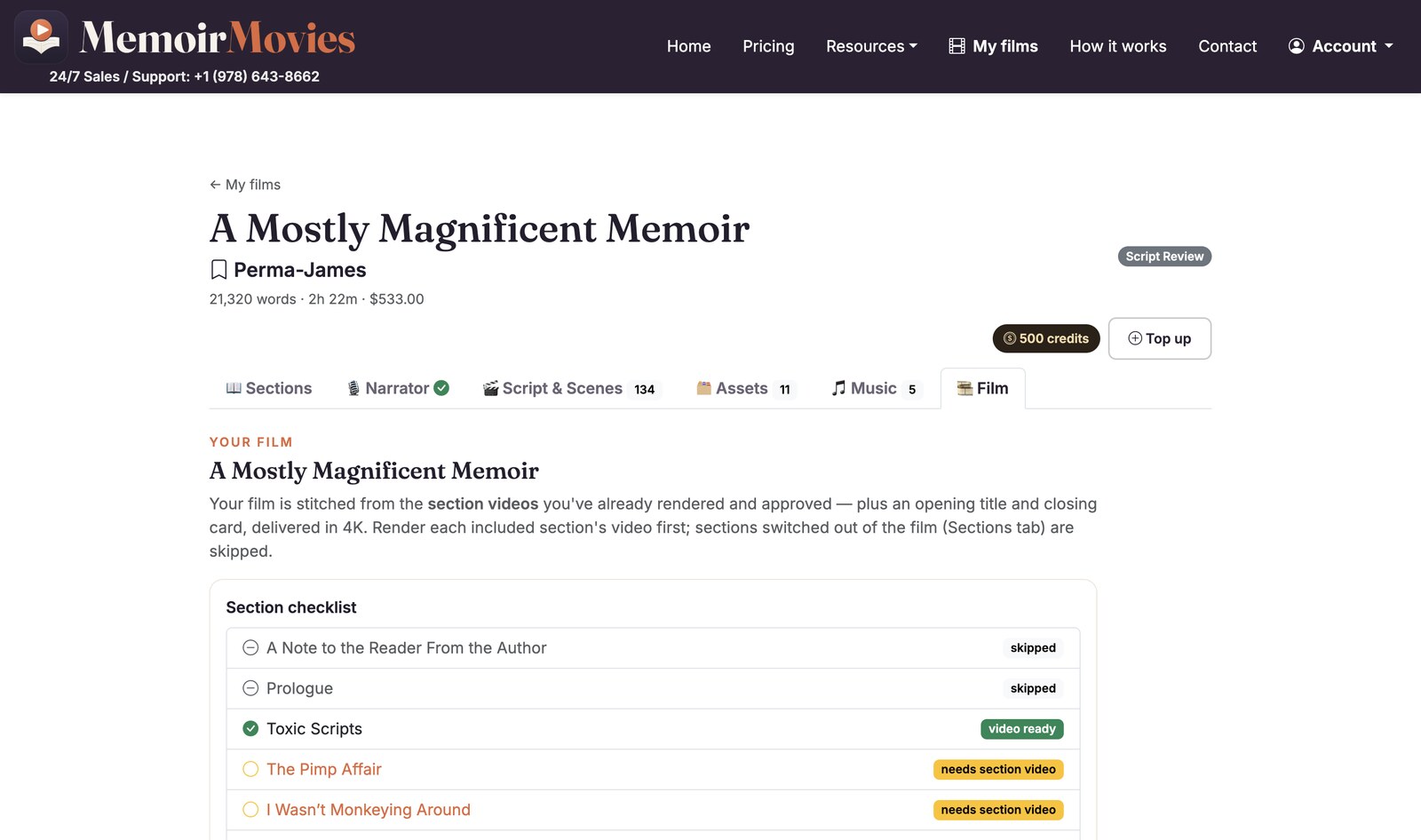 MemoirMovies — Assemble your film